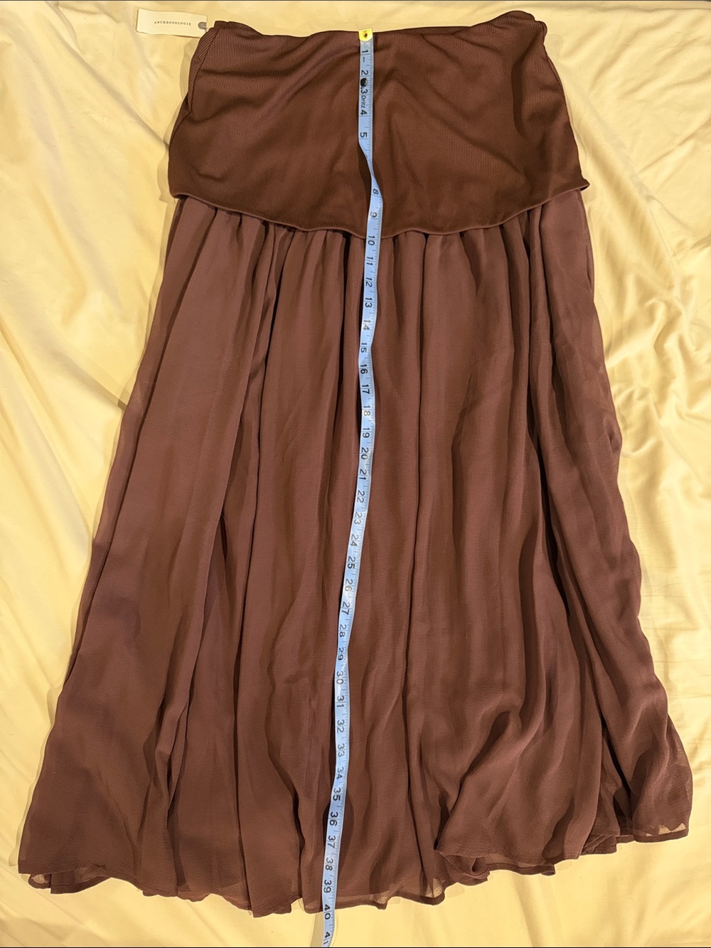 Anthropologie Dropped Yoke-Waist Maxi Skirt size large - Picture 7 of 7